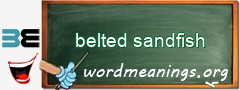 WordMeaning blackboard for belted sandfish